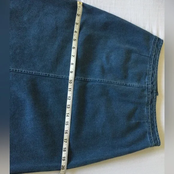 CELINE YACHTING TWILL DENIM CANVAS NAUTICAL BUTTON SKIRT SIZE 38 FRANCE - Picture 8 of 16